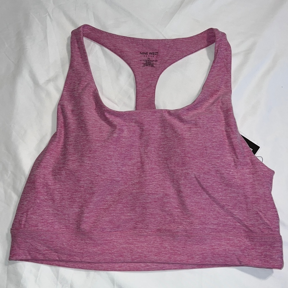 NINE WEST ACTIVE XL sports bra removable pads 4 way stretch moisture wicking NWT